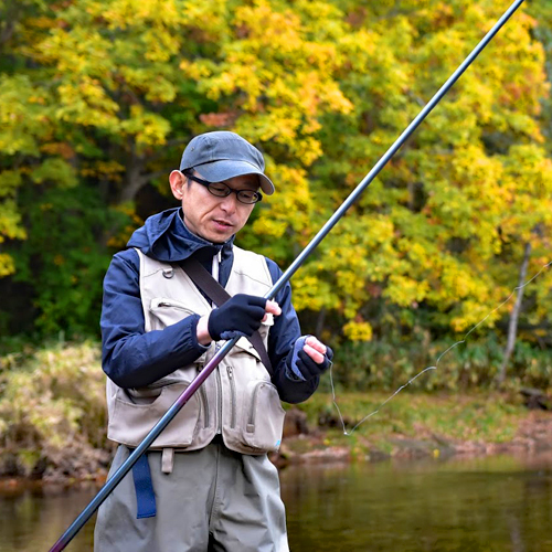 River fishing at Kuromatsunai Hokkaido, Japan